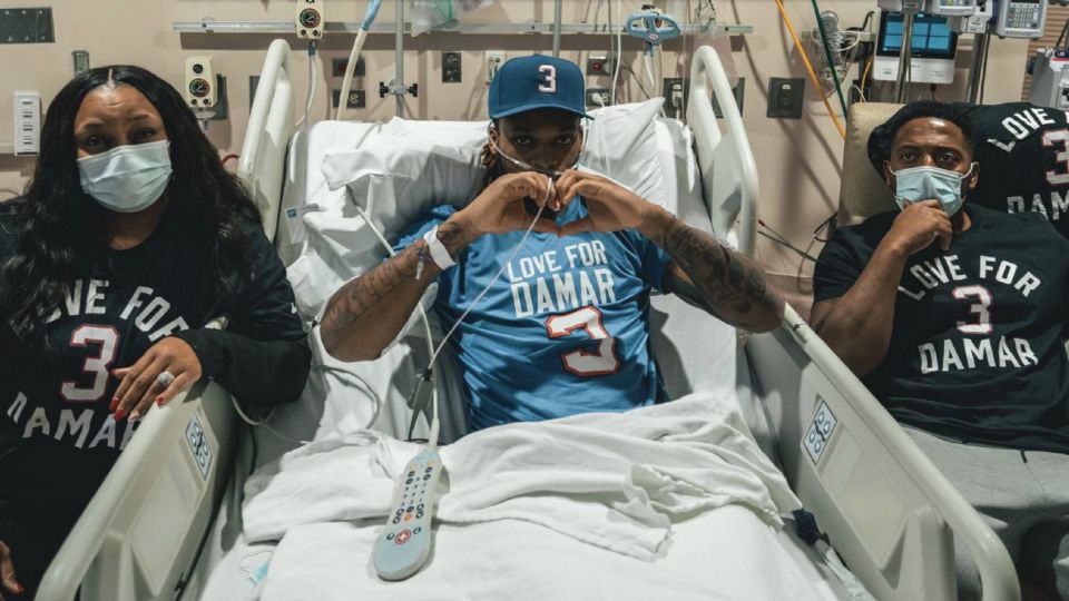 Con optimismo, Damar Hamlin saldrá del hospital para recuperarse en su casa