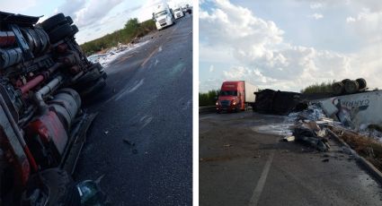 Impactante choque entre dos tráileres sacude la Carretera Libre a Monterrey