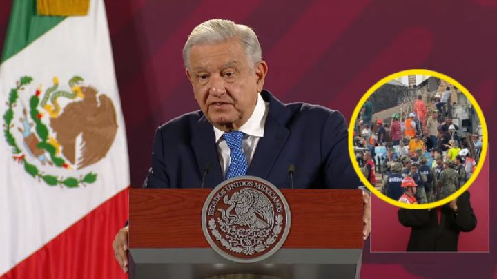 AMLO lamenta derrumbe de la iglesia de la Santa Cruz: "mucha solidaridad de las personas"