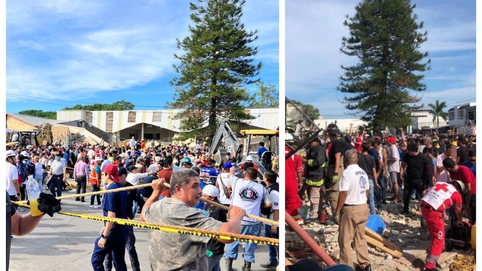 La iglesia Santa Cruz colapsó por una falla estructural.