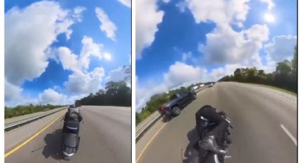 Impactante accidente: motociclista sobrevive tras chocar dos veces | VIDEO