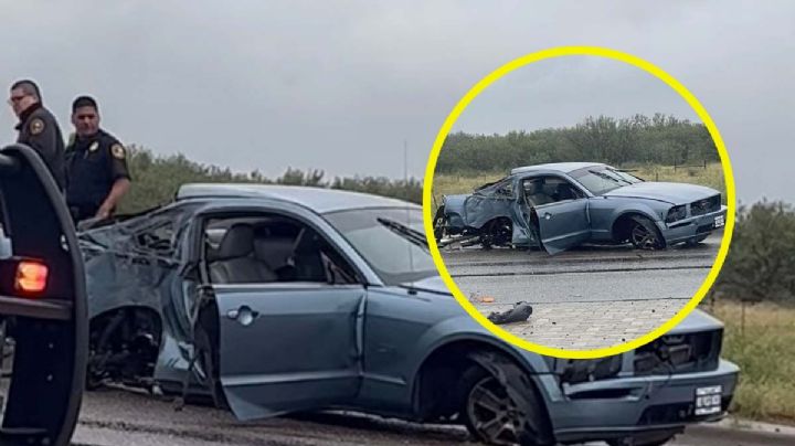 Conductor de Ford Mustang sale expulsado tras accidente en Laredo | FOTOS