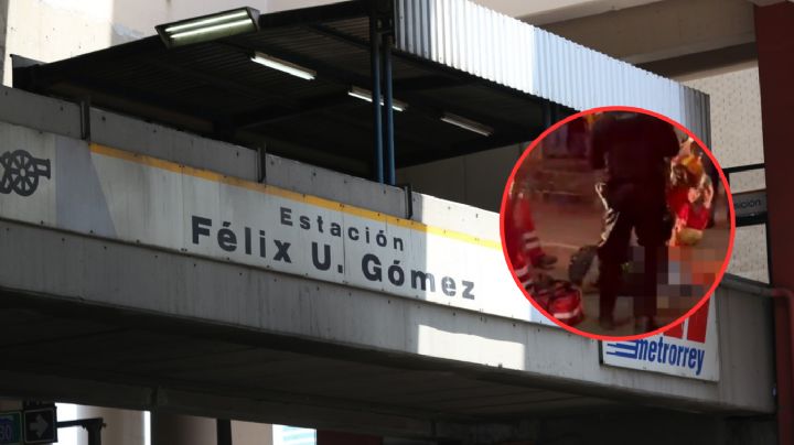 Padre e hijo caen de la estación del metro Félix U. Gómez en Monterrey