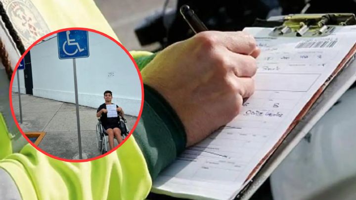 Joven en silla de ruedas es multado por estacionarse en lugar de personas con discapacidad