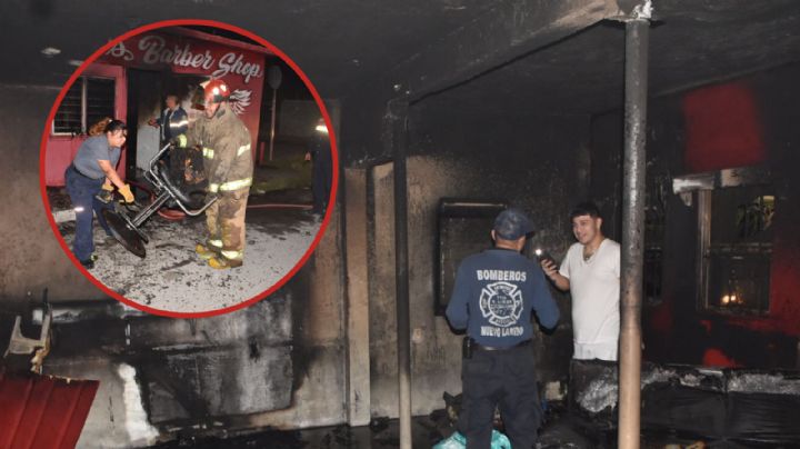 Por no apagar bien un cigarro, se incendia barbería en Nuevo Laredo