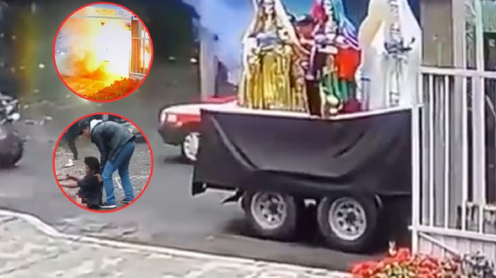 Explosión durante procesión a la Santa Muerte; una persona pierde una extremidad | IMÁGENES FUERTES