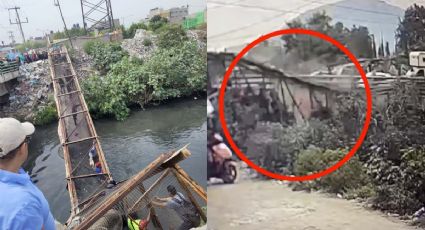 Video del momento exacto del desplome de puente peatonal