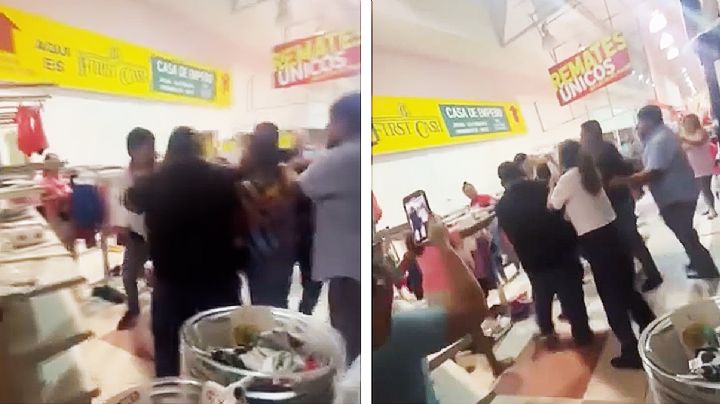 Se agarran a golpes en Soriana La Fe de Nuevo Laredo por una lavadora | VIDEO
