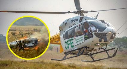 Helicóptero de la CFE se desploma: se calcina con tripulantes abordo | VIDEO