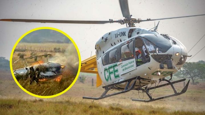Helicóptero de la CFE se desploma: se calcina con tripulantes abordo | VIDEO