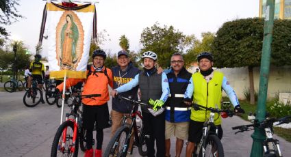 Peregrinan ciclistas laredenses a Anáhuac, Nuevo León