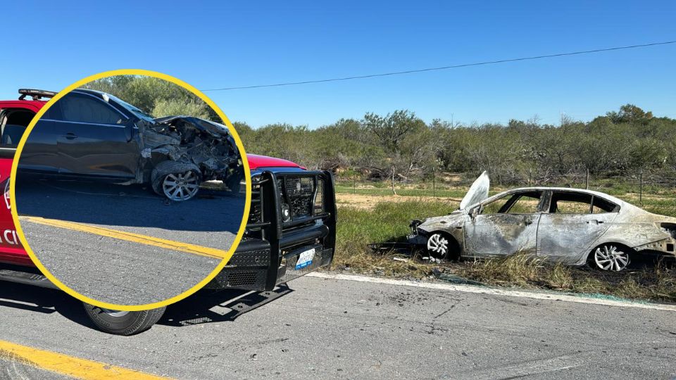 El heroico cuerpo de bomberos se presentó en el sitio, debido a un conato de incendio en uno de los autos involucrados