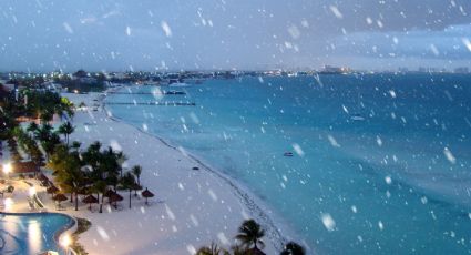 Mucha emoción por la "nevada histórica" artifical en Cancún; ¿de qué se trata?