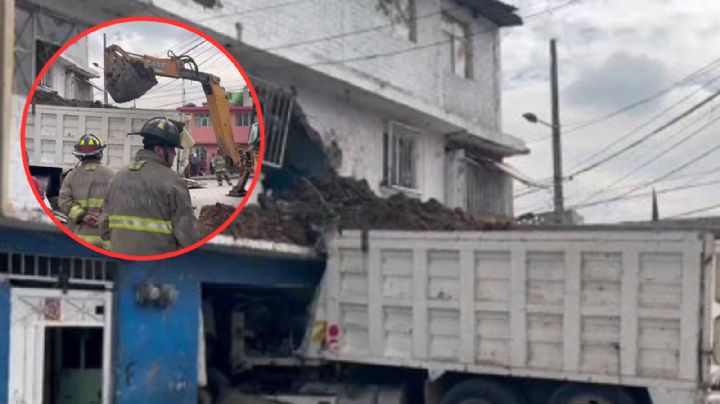 Camión de volteo se mete a casa y deja 2 muertos