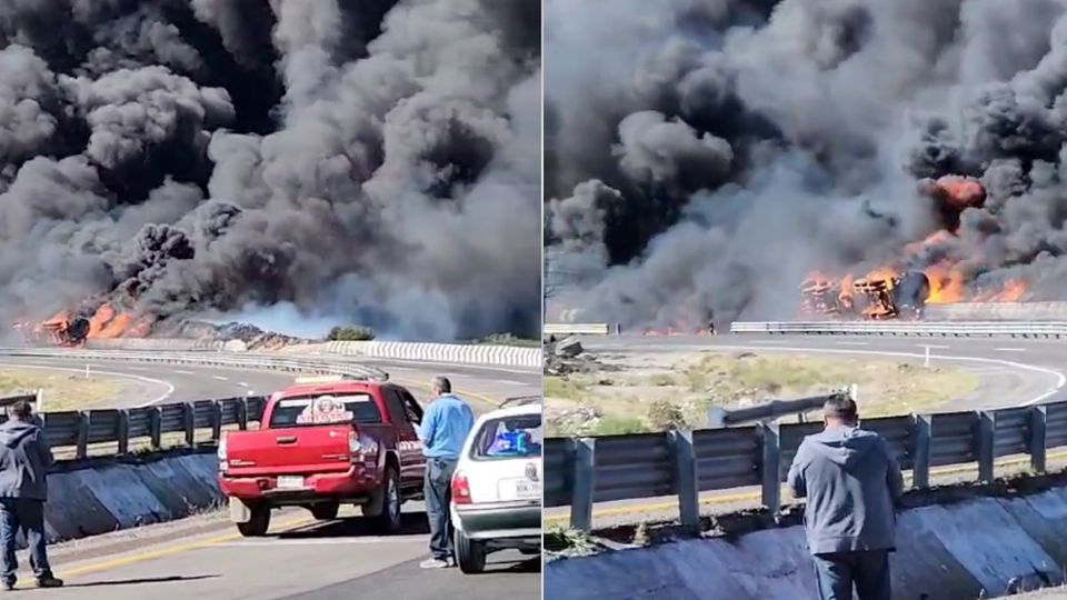 Una pipa cargada de combustible explota en la autopista Puebla-Orizaba