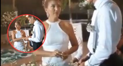 Novia se arrepiente de casarse al último momento; el novio le quita el anillo | VIDEO