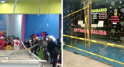 En plena fiesta, cae techo 'falso' en salón infantil; hay 5 niños lesionados