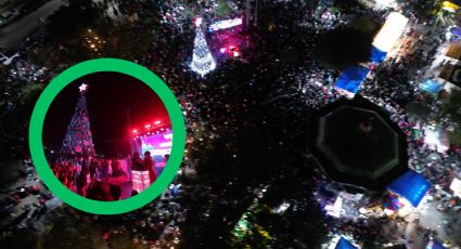 ¡Nuevo Laredo enciende su Pino de Navidad!; celebran 5 mil en la Plaza Hidalgo | FOTOS