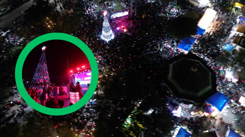 El Pino de Navidad ya fue encendido en Nuevo Laredo.