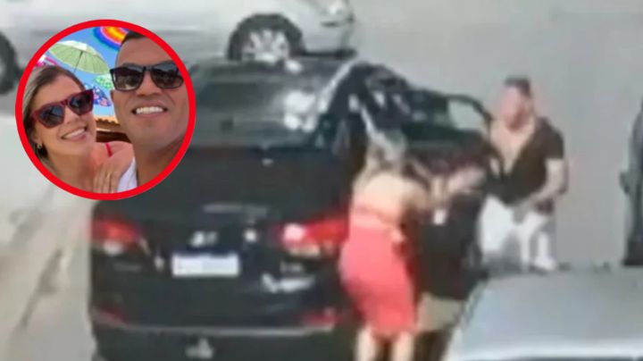 Policía golpea y asesina a su esposa en vía pública; la remató de tres tiros | VIDEO