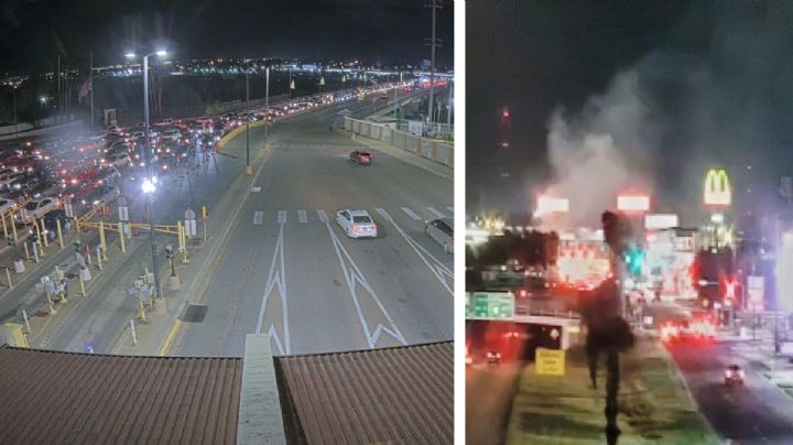 Se incendia vehículo en el Puente II; afectó el paso de autos hacia México