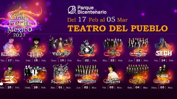 Gran feria de México 2023: estará Belinda, Moderatto, Gerardo Ortíz