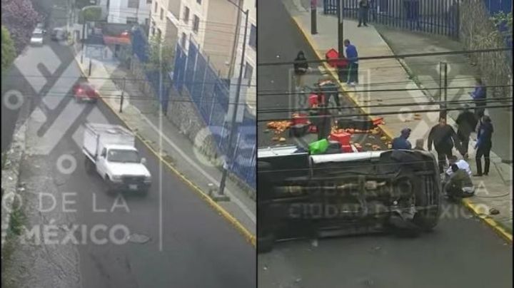 Vuelca camión de pollos en la CDMX y vecinos ayudan a recoger la mercancía | VIDEO