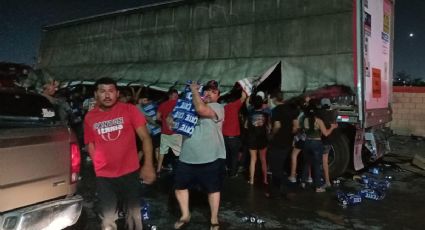 Rapiña de cerveza en Matamoros; hasta niños participaron | FOTOS