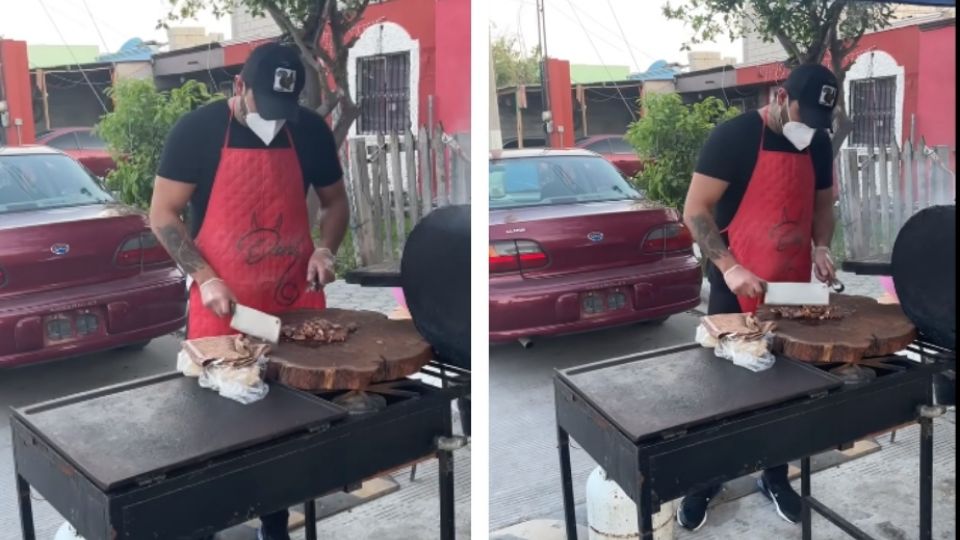 Miradas y suspiros roba este atractivo parrillero, quien ya ha sido apodado también como 'El taquero del amor'