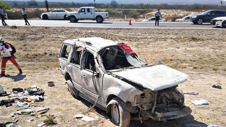 Cinco personas fallecen en volcadura en carretera 57 Matehuala-Saltillo