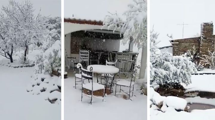 Intensas nevadas en Acuña, Coahuila, a dos días de que entre la primavera | VIDEO / FOTOS