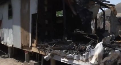 Voraz incendio consume "traila" de familia en Laredo; lo perdió todo