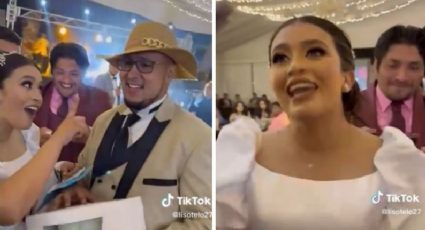 Le regalan pastel a novio con imagen de Karely Ruiz en plena boda; se enoja la novia | VIDEO