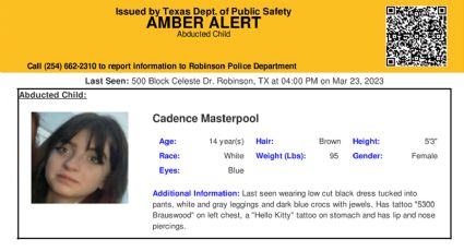 Alerta Ámber: desaparece menor en Texas; buscan a Cadence Masterpool de 14 años