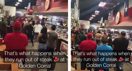 Se arma la pelea campal en el bufet del Golden Corral; se golpean por el último filete | VIDEO