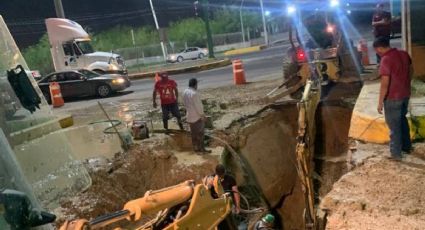 Comapa repara fuga de agua en Carreteras Nacional y Aeropuerto, Nuevo Laredo