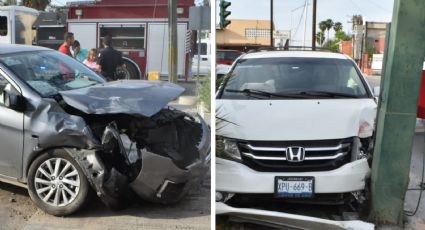 Conductora se pasa semáforo y provoca fuerte accidente en el cruce de Lincoln y Morelos