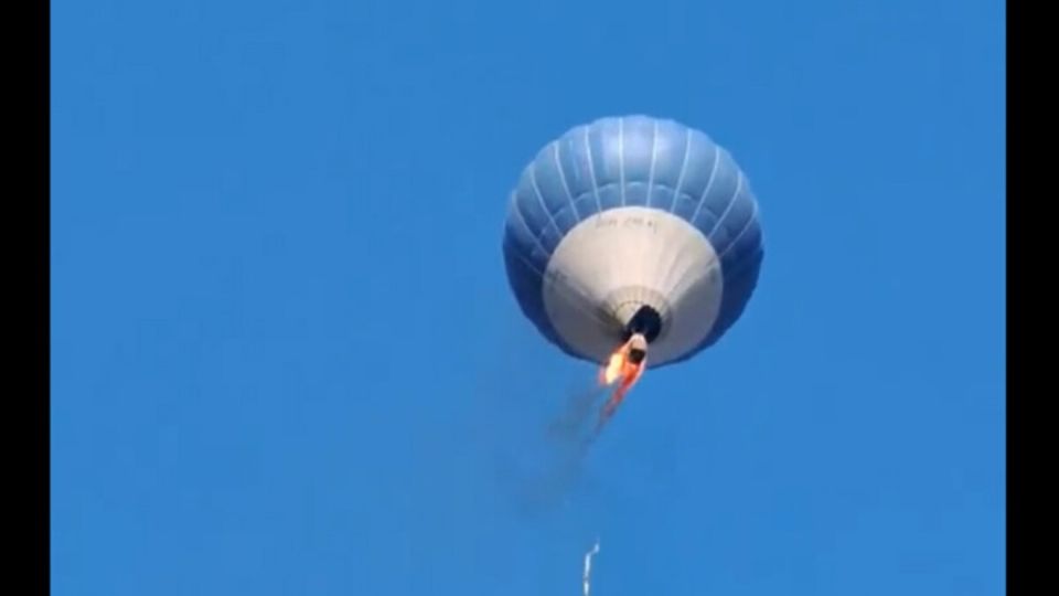 La canastilla del globo se incendió