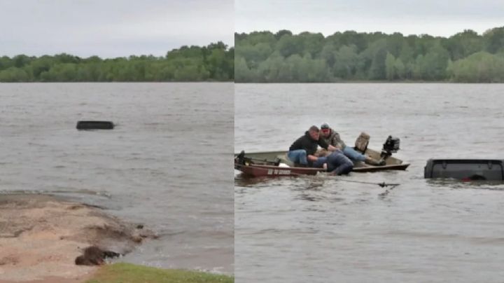 Pescadores hallan Jeep en Lago de Texas, pero algo se movía en su interior