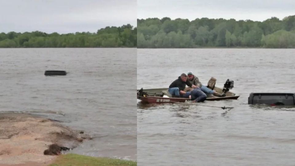 Mujer es hallada viva de milagro en el interior de su Jeep en el fondo de un lago.