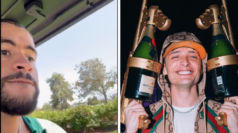 Bad Bunny (izq.) y Peso Pluma se encontraron en Coachella.