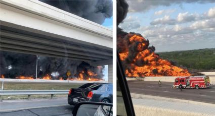 Tráiler provoca dantesco incendio cerca de Rancho Viejo, Texas; hay un muerto | VIDEOS