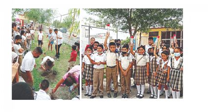 Día de la Tierra: niños reforestan la escuela Bicentenario Juarista