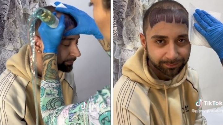 Hombre quería verse como antes, se tatúa y llora al ver el resultado | VIDEO