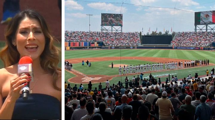 María León se equivoca al cantar el Himno Nacional y la tunden en redes | VIDEO