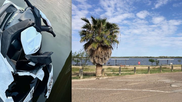 Chocan motos acuáticas en el Lago Casa Blanca de Laredo, Texas