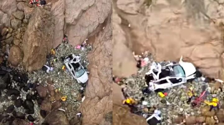 Tobogán del Diablo: familia cae en acantilado en un Tesla y sobrevive