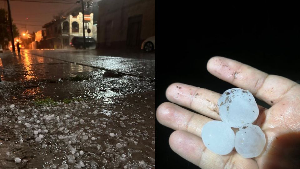 Granizo en Nuevo Laredo sorprendió a todos los fronterizos.