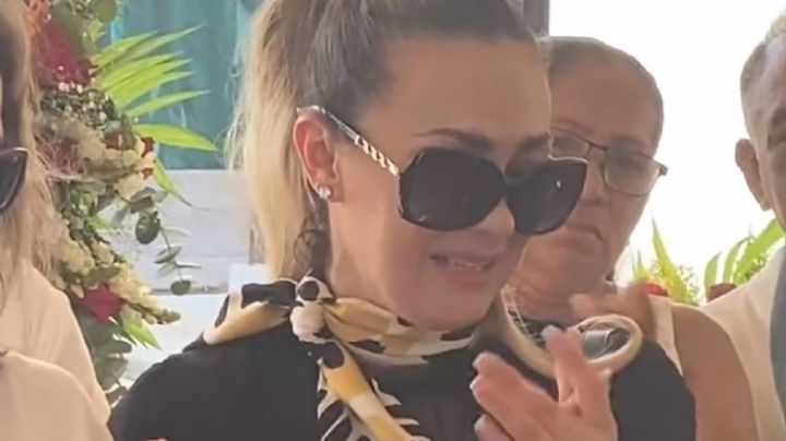 Captan a Aracely Arámbula llorando en velorio de Andrés García | VIDEO