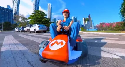 Tiktoker Diana Monster llega en go kart a ver 'Super Mario Bros. La Película' | VIDEO